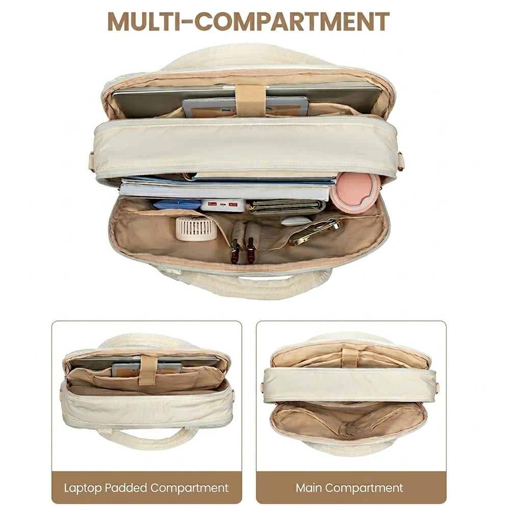 YT-03076 Quilted Nylon Laptop Tote - view 2