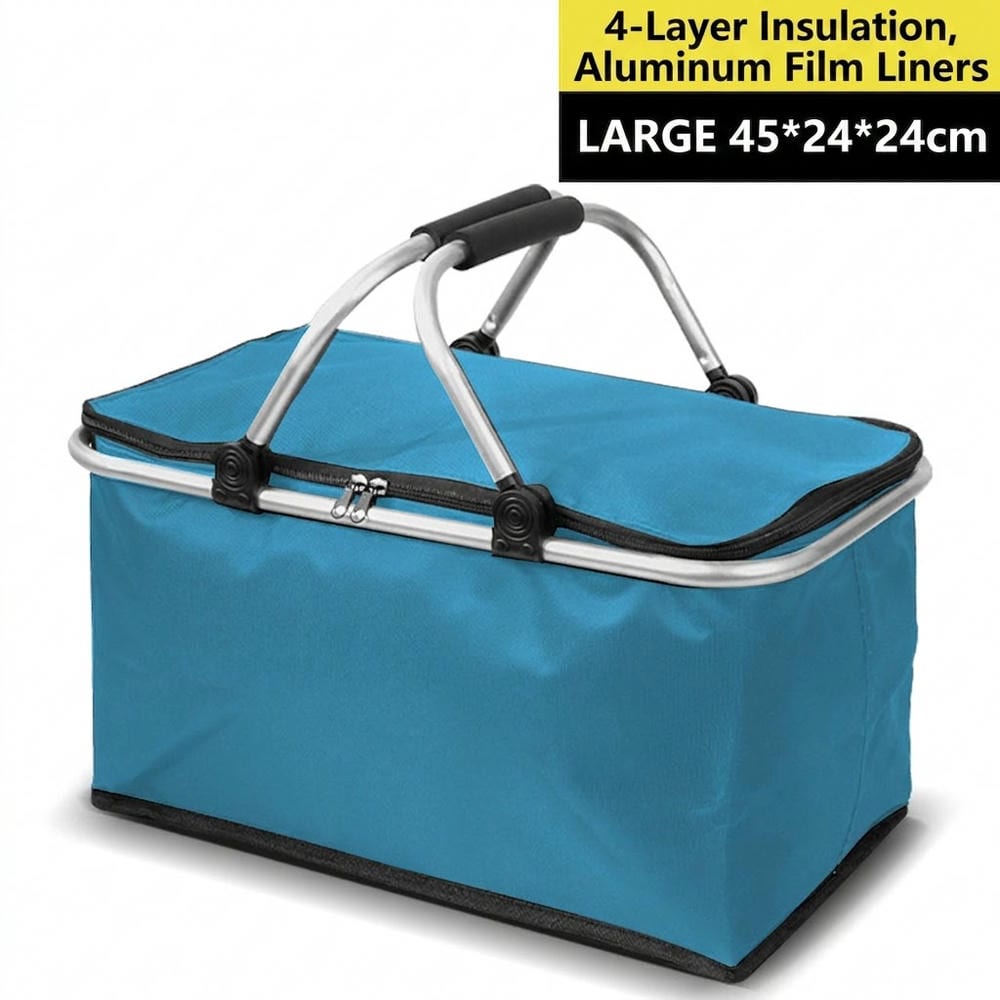 YT-11005 Insulated Picnic Basket Cooler Bag with foldable aluminum frame